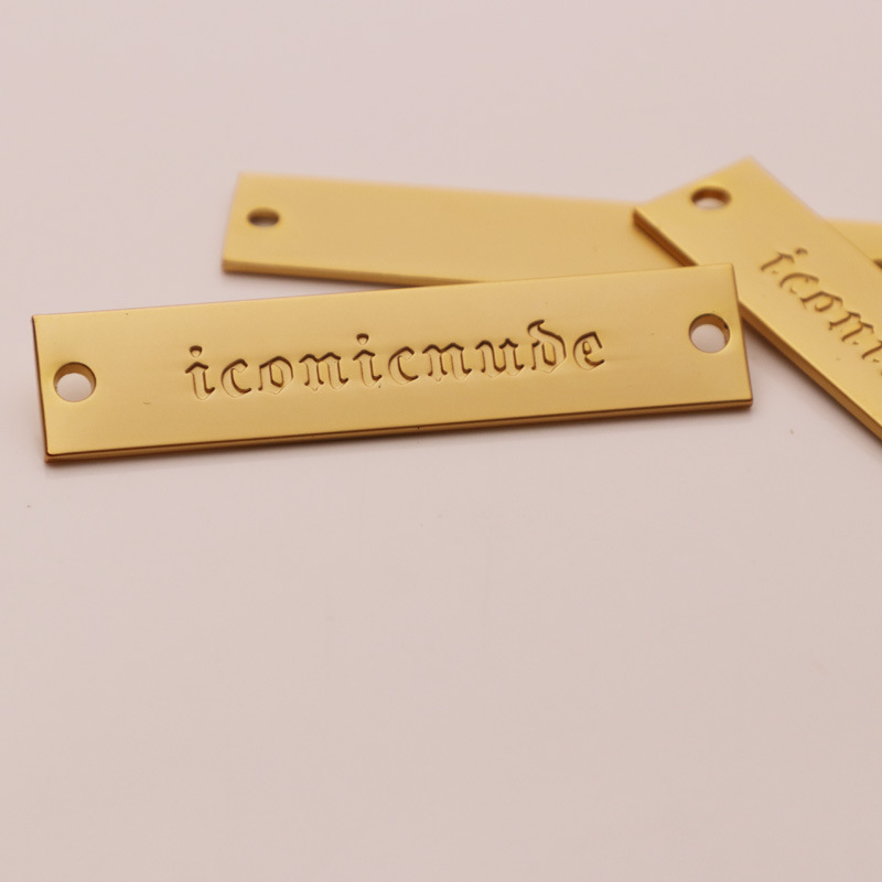engraved metal clothing tags