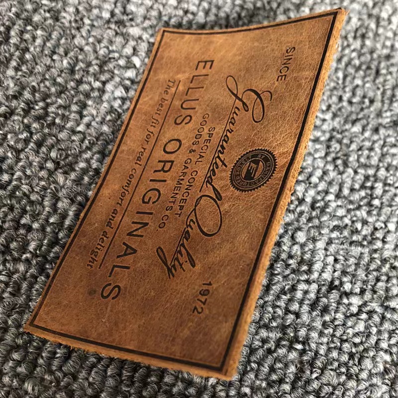 custom faux leather labels