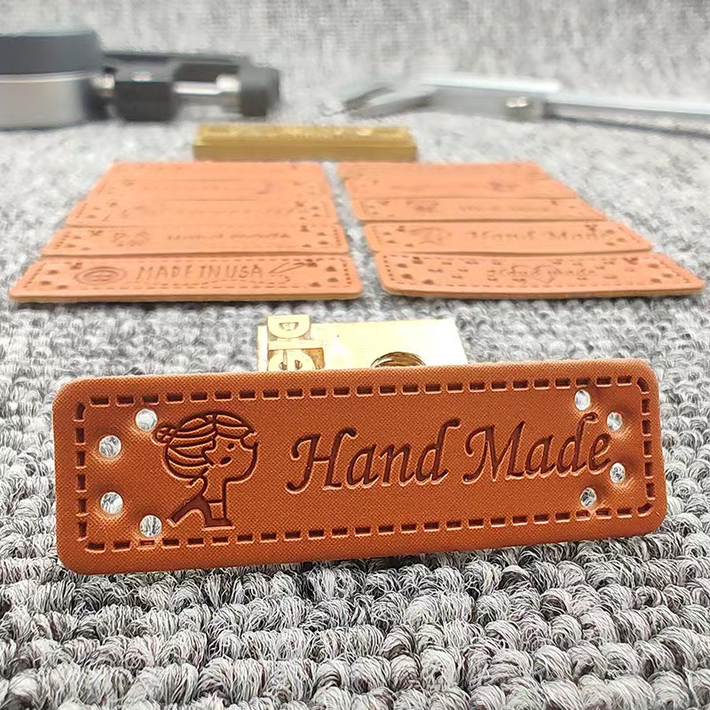 personalized leather knitting labels