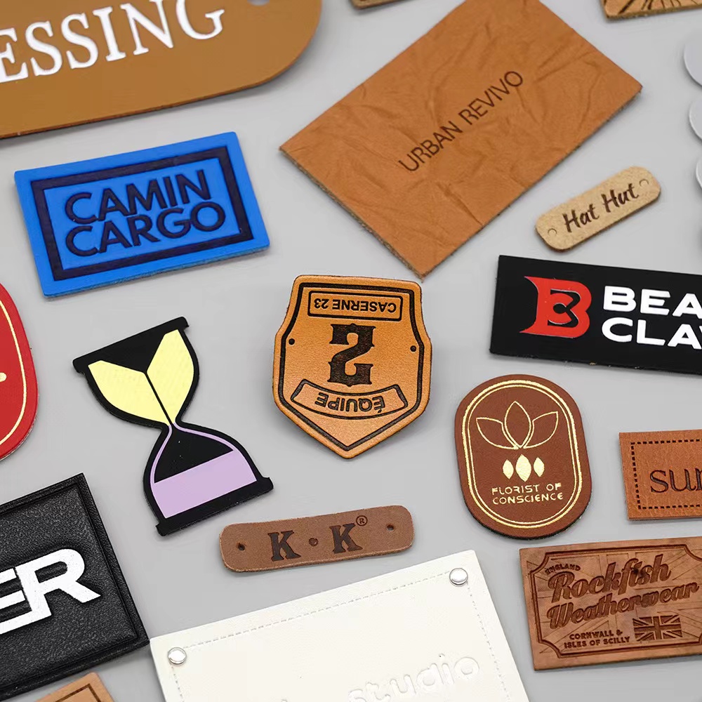 personalized faux leather project labels