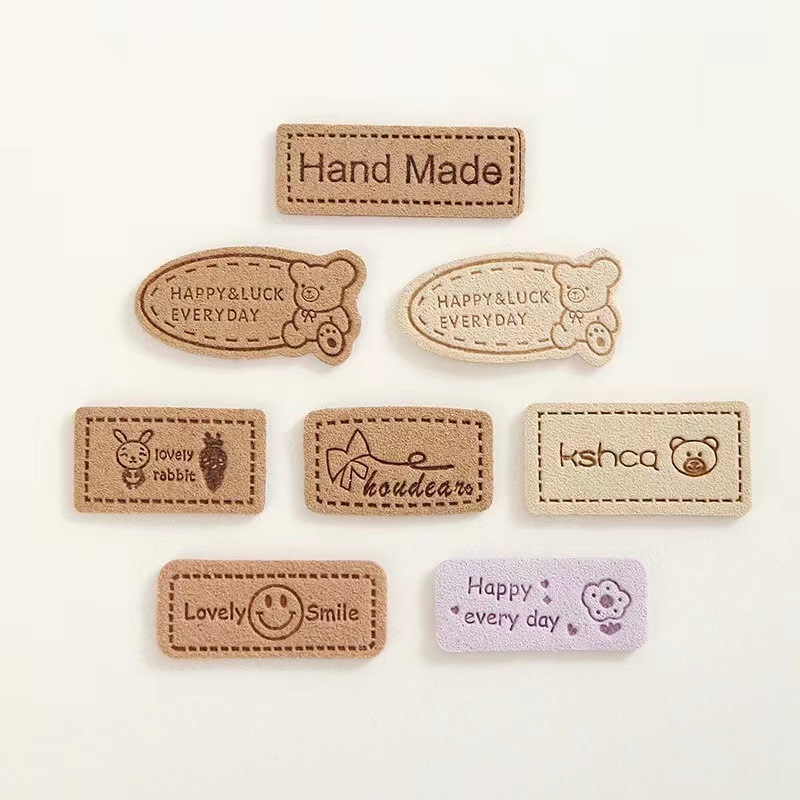 leather knitting tags