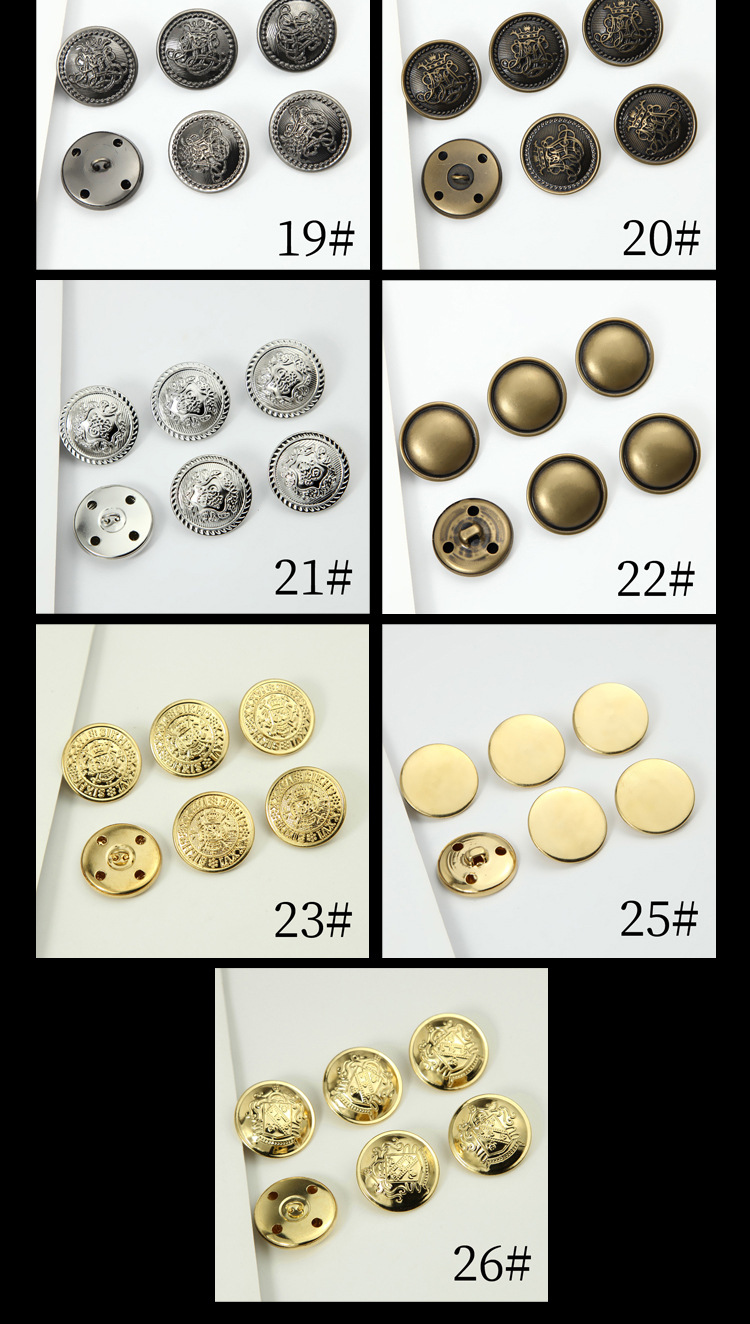 vintage metal shank buttons